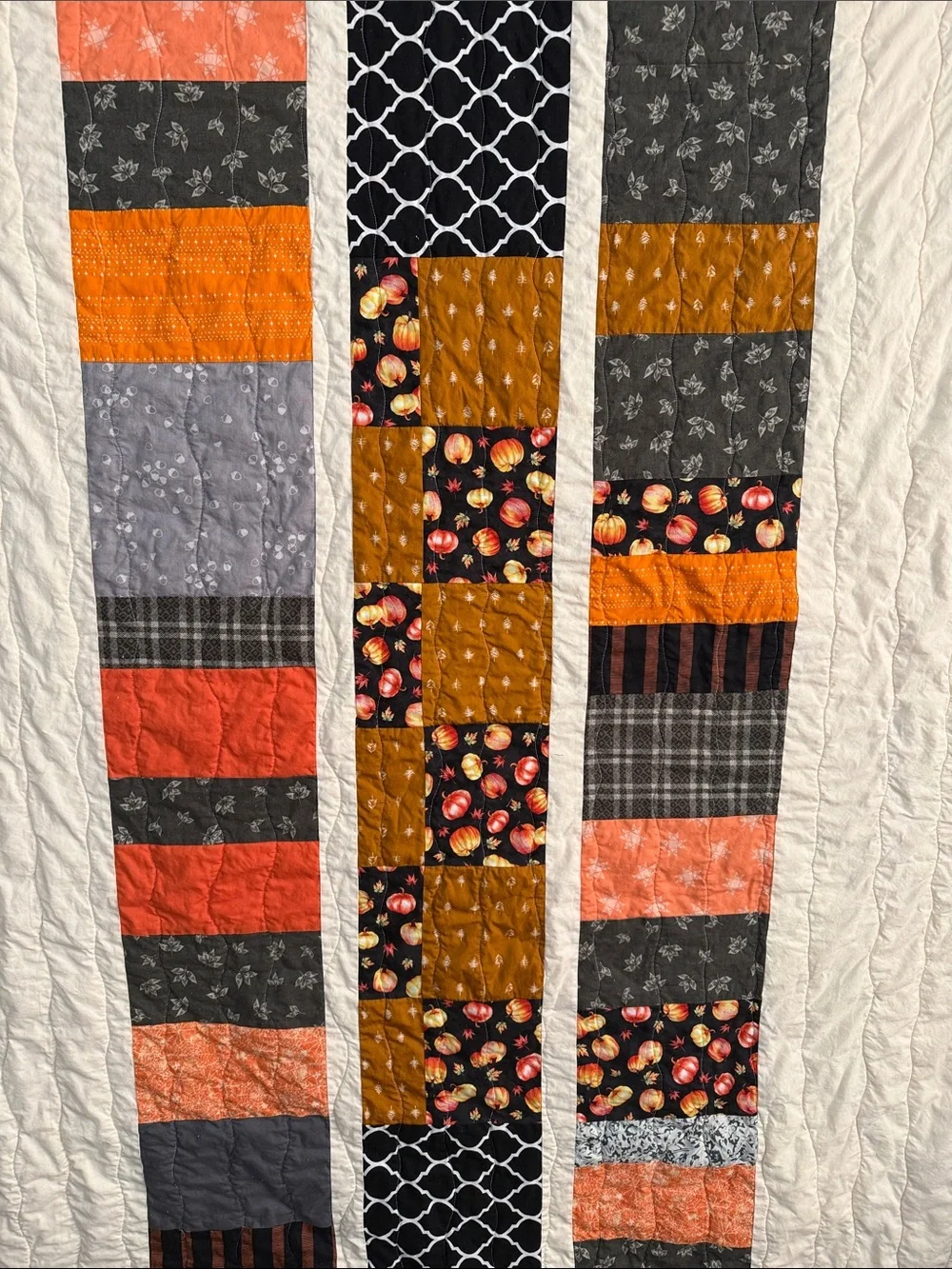 Handmade Patchwork Home Bedding Quilt - Multicolor (Red, Black, Cream)